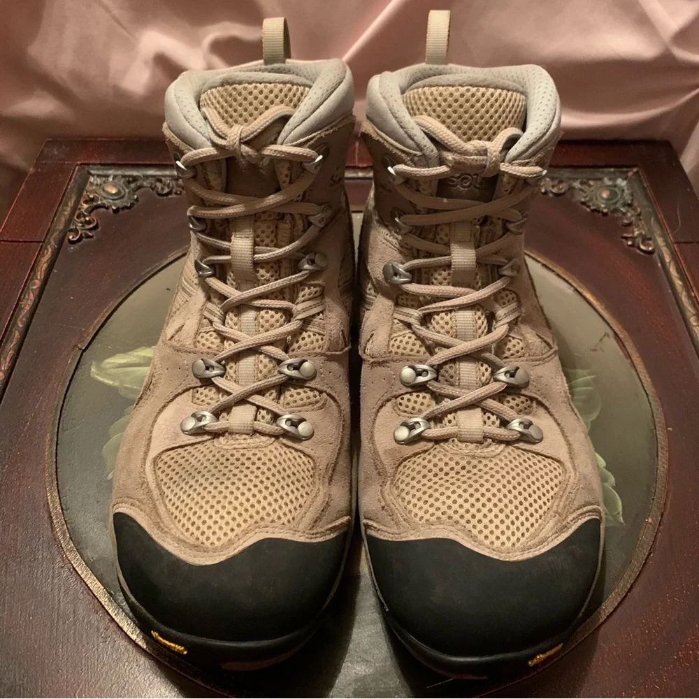 ASOLO Ellery Sand/ Dark Sand Hiking Boots Trail Made in Romania ~ Women’s Sz 10 - Picture 2 of 9